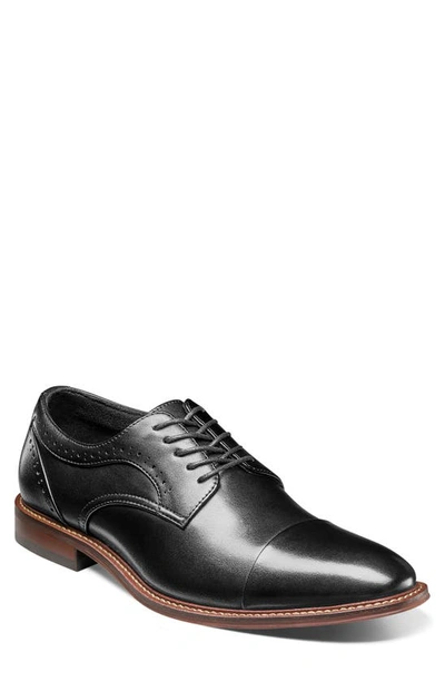 Stacy Adams Maddox Cap Toe Derby In Black Smooth