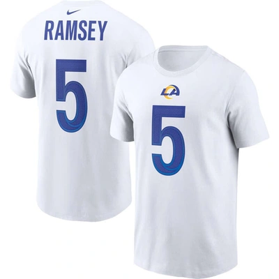 Nike Jalen Ramsey White Los Angeles Rams Player Name & Number T-shirt