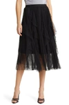 Nikki Lund Wendy Beaded Tulle Skirt In Black