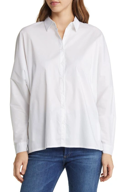 Nikki Lund Hailey Oversize Stretch Poplin Shirt In White