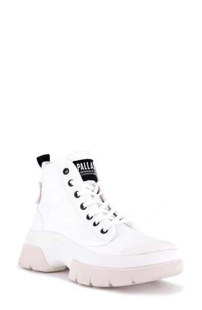 Palladium Pallawave High Top Trainer In Star White