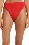 Good American Good Waist High Leg Bikini Bottoms In Bright Poppy002