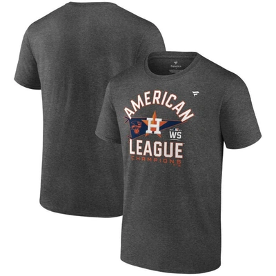 Fanatics Branded Heathered Charcoal Houston Astros 2021 American League Champions Locker Room T-shir In Heather Charcoal