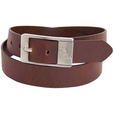 Eagles Wings Mississippi Rebels Brandish Leather Belt In Brown