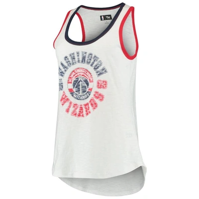 G-iii 4her By Carl Banks White Washington Wizards Reverse Standing Sueded Slub Tank Top