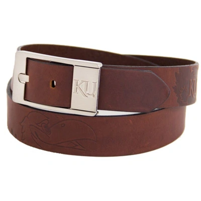 Eagles Wings Kansas Jayhawks Brandish Leather Belt In Brown