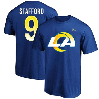 Fanatics Branded Matthew Stafford Royal Los Angeles Rams Super Bowl Lvi Big & Tall Name & Number T-s