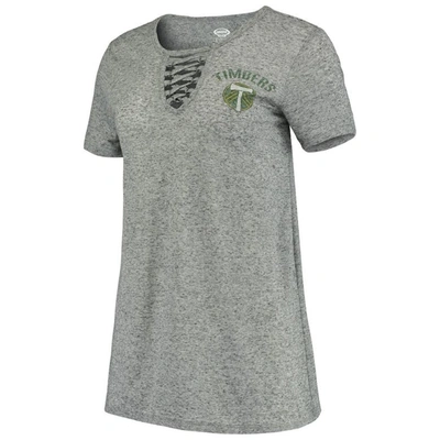 Concepts Sport Gray Portland Timbers Podium Lace Up T-shirt