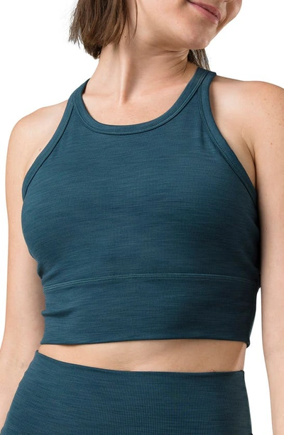 Prana Becksa Rib Sports Bra In Bluefin Heather