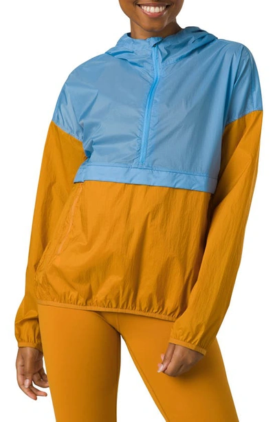 Prana Whistler Packable Water Resistant Jacket In Clear Sky Colorblock
