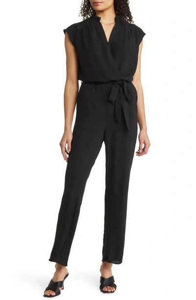 Fraiche By J Tie Waist Jumpsuit In Black