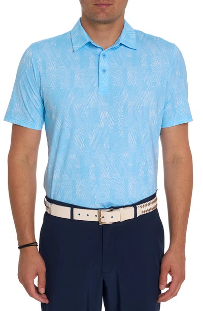 Robert Graham Beauford Short Sleeve Performance Golf Polo In Light Blue