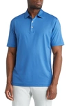 Peter Millar Solid Short Sleeve Performance Polo In Starboard Blue