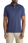 Peter Millar Crown Crafted Solid Short Sleeve Performance Polo In Navy