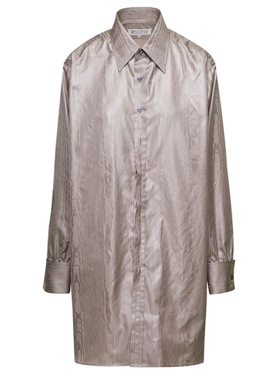 Maison Margiela Poly Moire Shirt In Grey