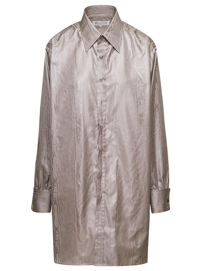 Maison Margiela Poly Moire Shirt In Beige