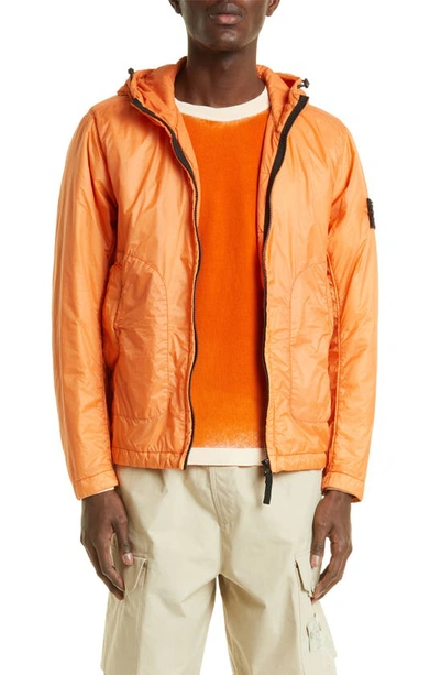 Stone Island Packable Garment Dyed Micro Yarn Primaloft®-tc Jacket Orange In Brown