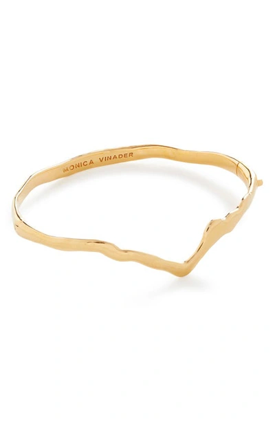 Monica Vinader Wishbone Bangle Bracelet In Gold