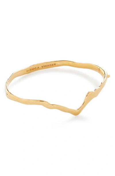 Monica Vinader Gold Amy Powney Wishbone Bangle In 18ct Gold Vermeil On Sterling