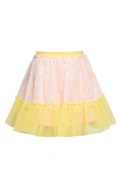 Truly Me Kids' Ruffle Sequin Skirt In Pink Multi