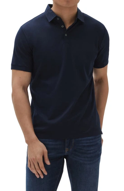 Robert Barakett Ragdan Knit Polo In Navy