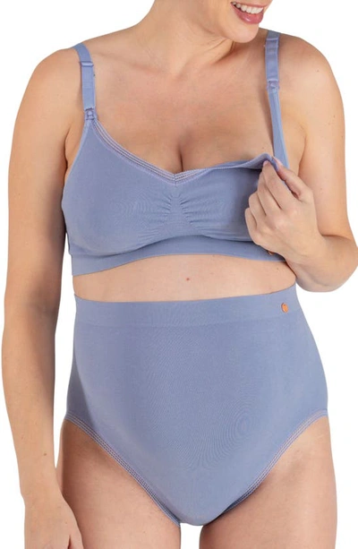 Cache Coeur Organic Cotton Blend Maternity/nursing Bra In Sky Blue