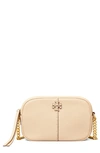 Tory Burch Mcgraw Leather Camera Bag In Cream