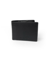 Club Rochelier Slim Mens Full Leather Wallet With Zippered Pocket In Black