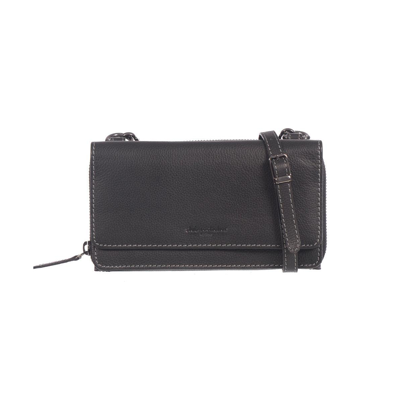 Club Rochelier Large Ladies Full Leather Wallet On String In Black
