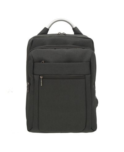 Club Rochelier Rectangular Multi Pocket Backpack With Usb In Black