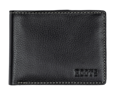 Roots Mens Slim Fold With Coin Pocket In Black