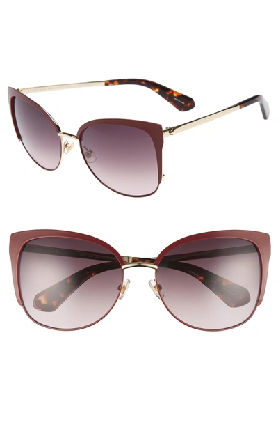 Kate Spade 'genice' 57mm Cat-eye Sunglasses - Ople Burgundy