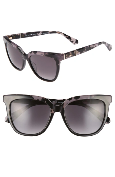 Kate Spade Kahli 53mm Cat Eye Sunglasses - Grey Havana Black
