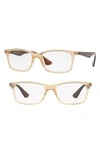 Ray Ban 56mm Optical Glasses - Transparent Brown