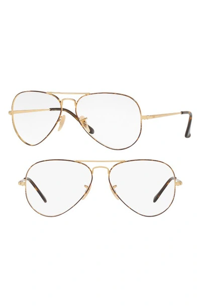 Ray Ban 6489 58mm Optical Glasses In Gold Tortoise