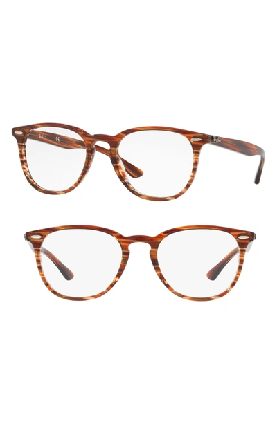 Ray Ban 50mm Optical Glasses - Striped Beige