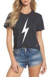 Aviator Nation Bolt Crop Tee In Charcoal