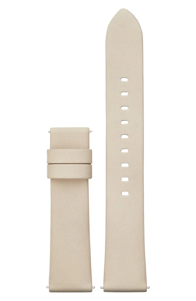 Michael Kors Sofie 18mm Leather Watch Strap In Putty