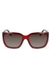 Ferragamo Salvatore  Classic Logo 59mm Gradient Rectangle Sunglasses In Crystal Wine
