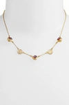 Anna Beck Semiprecious Stone Station Necklace In Gold/ Silver/ Garnet