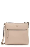 Kate Spade Jackson Top Zip Leather Crossbody Bag In Warm Beige