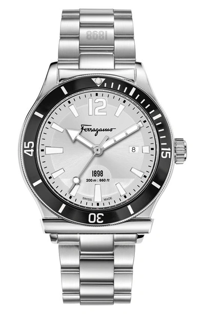 Ferragamo 1898 Sport Stainless Steel Bracelet Watch, 44mm