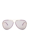 Ferragamo Salvatore  60mm Aviator Sunglasses In Quartz Sat