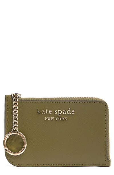 Kate Spade Cameron Medium Zip Card Holder In Dried Moss