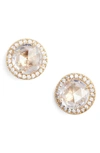 Kate Spade Bright Ideas Pavé Halo Cz Stud Earrings In Clear/ Gold