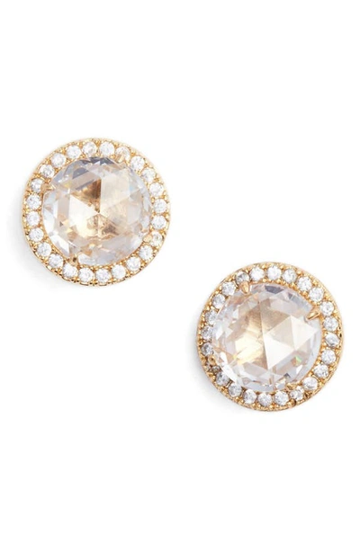 Kate Spade Bright Ideas Pavé Halo Cz Stud Earrings In Clear/ Gold