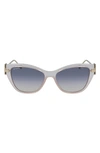 Ferragamo Salvatore  55mm Cat Eye Sunglasses In Nude