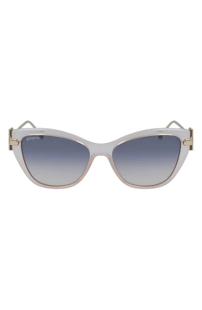 Ferragamo Salvatore  55mm Cat Eye Sunglasses In Nude