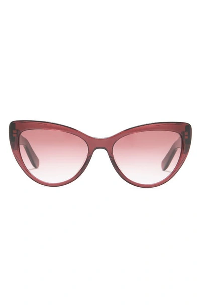 Ferragamo Salvatore  56mm Cat Eye Sunglasses In Wine