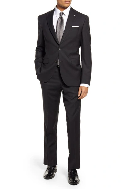 Jack Victor Esprit Soft Contemporary Fit Wool Suit In Black